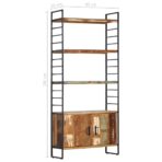 Bücherregal 4 Ebenen 80x30x180 cm - Massivholz Akazie – Bild 9