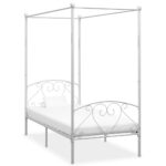 Himmelbett-Gestell Weiss Metall 90 x 200 cm