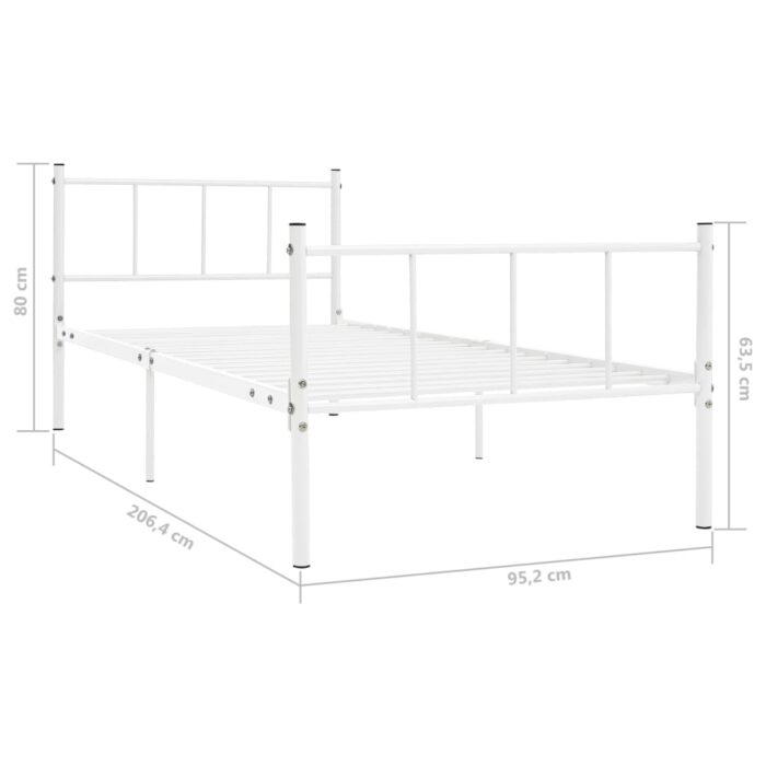Bettgestell Weiss Metall 120x200 cm – Bild 5