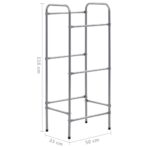 Kistenregal für 3 Kisten Silbern 50x33x116 cm Stahl – Bild 6