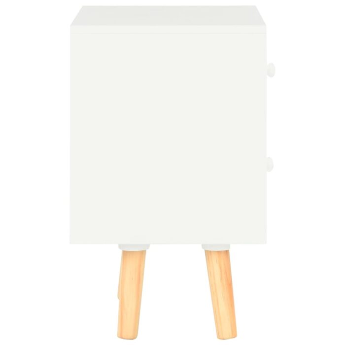 Nachttische 2 Stk. Weiss 40 x 30 x 50 cm Kiefer Massivholz – Bild 5