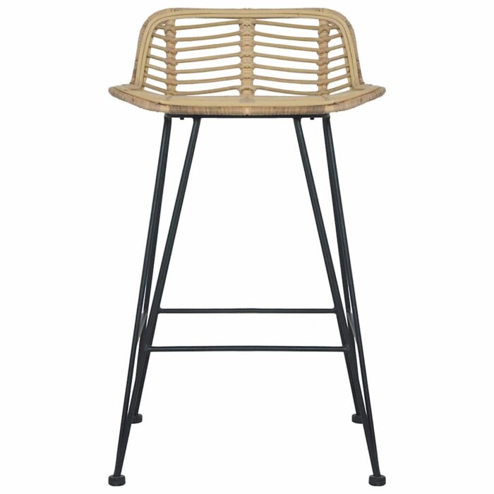 Barhocker 2 Stk. Rattan Natur – Bild 3