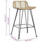 Barhocker 2 Stk. Rattan Natur – Bild 8