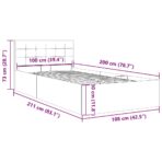 Stauraumbett Hydraulisch Dunkelgrau Stoff 100×200 cm – Bild 11