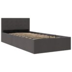 Stauraumbett Hydraulisch Dunkelgrau Stoff 100×200 cm – Bild 3