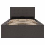 Stauraumbett Hydraulisch Dunkelgrau Stoff 100×200 cm – Bild 5