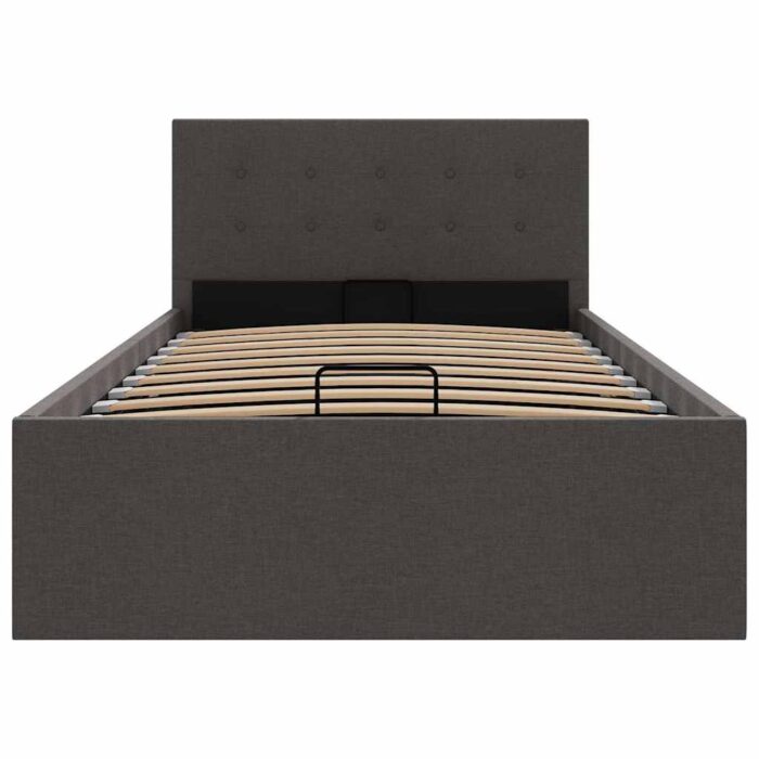 Stauraumbett Hydraulisch Dunkelgrau Stoff 100×200 cm – Bild 5