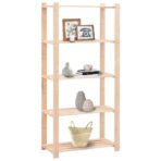 Lagerregal mit 5 Böden 80×38×170 cm Kiefer Massivholz 250 kg – Bild 2