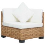 Ecksofa mit Kissen Natürliches Rattan