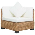 Ecksofa mit Kissen Natürliches Rattan