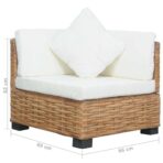 Ecksofa mit Kissen Natürliches Rattan – Bild 3