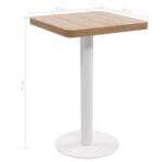 Bistrotisch Hellbraun 50x50 cm MDF – Bild 6