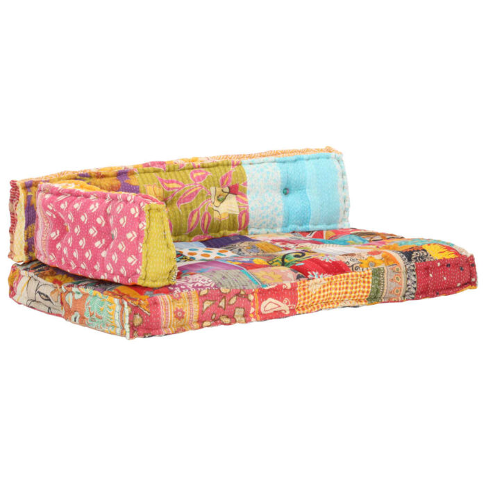 Palettensofa-Auflage Mehrfarbig Stoff Patchwork – Bild 7