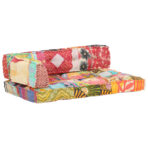 Palettensofa-Auflage Mehrfarbig Stoff Patchwork – Bild 8
