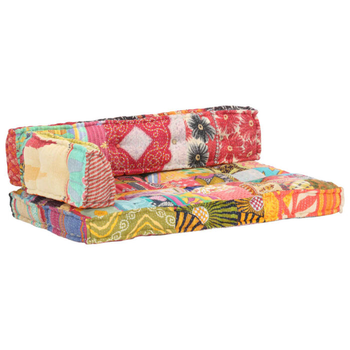 Palettensofa-Auflage Mehrfarbig Stoff Patchwork – Bild 8