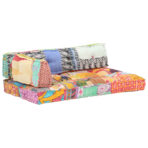 Palettensofa-Auflage Mehrfarbig Stoff Patchwork – Bild 9
