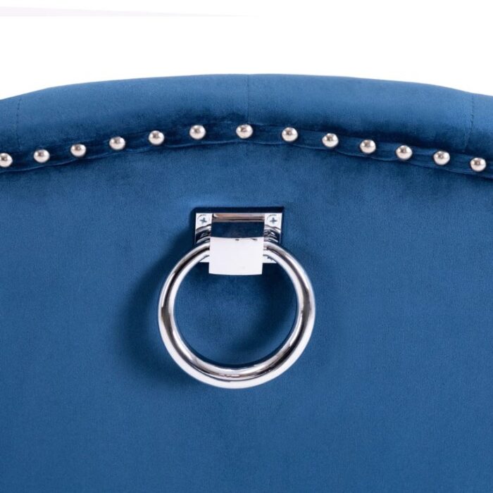 Esszimmerstuhl Blau Samt – Bild 6