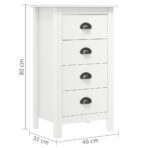 Sideboard Hill Weiss 46x35x80 cm Massivholz Kiefer – Bild 7