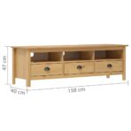 TV-Schrank Hill Honigbraun 158x40x47 cm Massivholz Kiefer – Bild 4