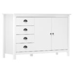 Sideboard Hill Honigbraun 130x40x80 cm Massivholz Kiefer