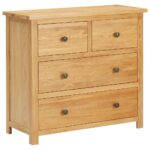 Kommode 80x35x75 cm Massivholz Eiche