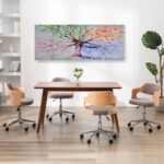 Leinwandbild-Set Blumen in Vase Mehrfarbig 150x60 cm