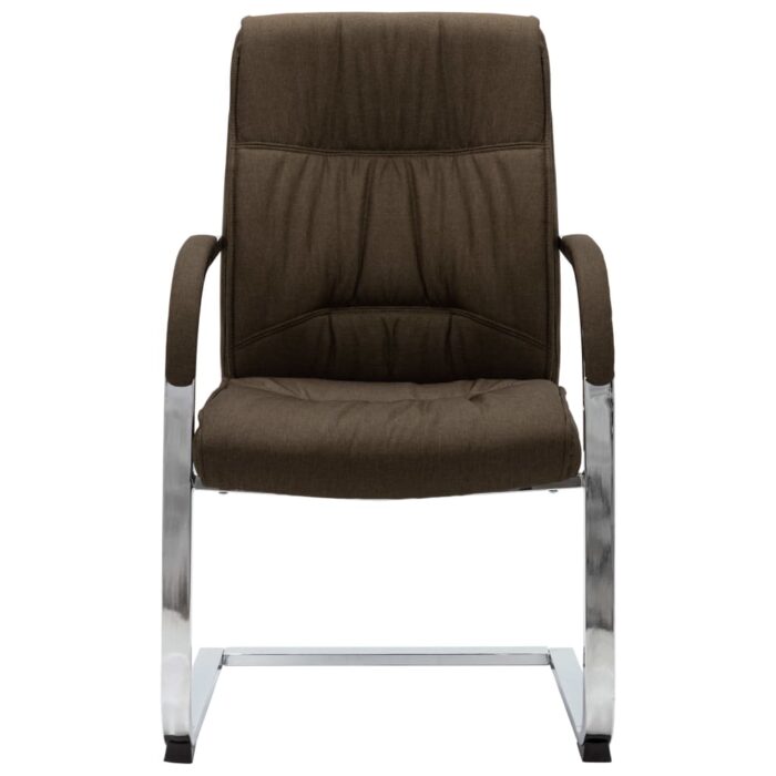 Freischwinger Bürostuhl Braun Stoff – Bild 2