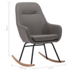 Schaukelstuhl Hellgrau Stoff – Bild 8