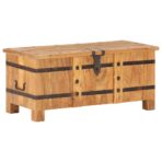 Truhe 90x40x40 cm Massivholz Akazie - Massivholz Akazie – Bild 10