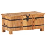 Truhe 90x40x40 cm Massivholz Akazie - Massivholz Akazie – Bild 11