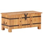 Truhe 90x40x40 cm Massivholz Akazie - Massivholz Akazie – Bild 12