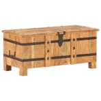 Truhe 90x40x40 cm Massivholz Akazie - Massivholz Akazie – Bild 13