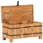 Truhe 90x40x40 cm Massivholz Akazie - Massivholz Akazie – Bild 2
