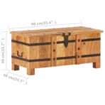 Truhe 90x40x40 cm Massivholz Akazie - Massivholz Akazie – Bild 9