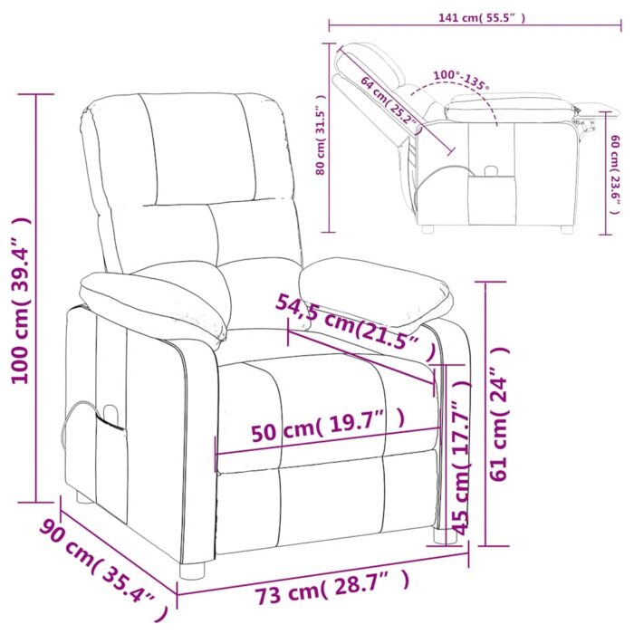 Massagesessel Hellgrau Stoff – Bild 11