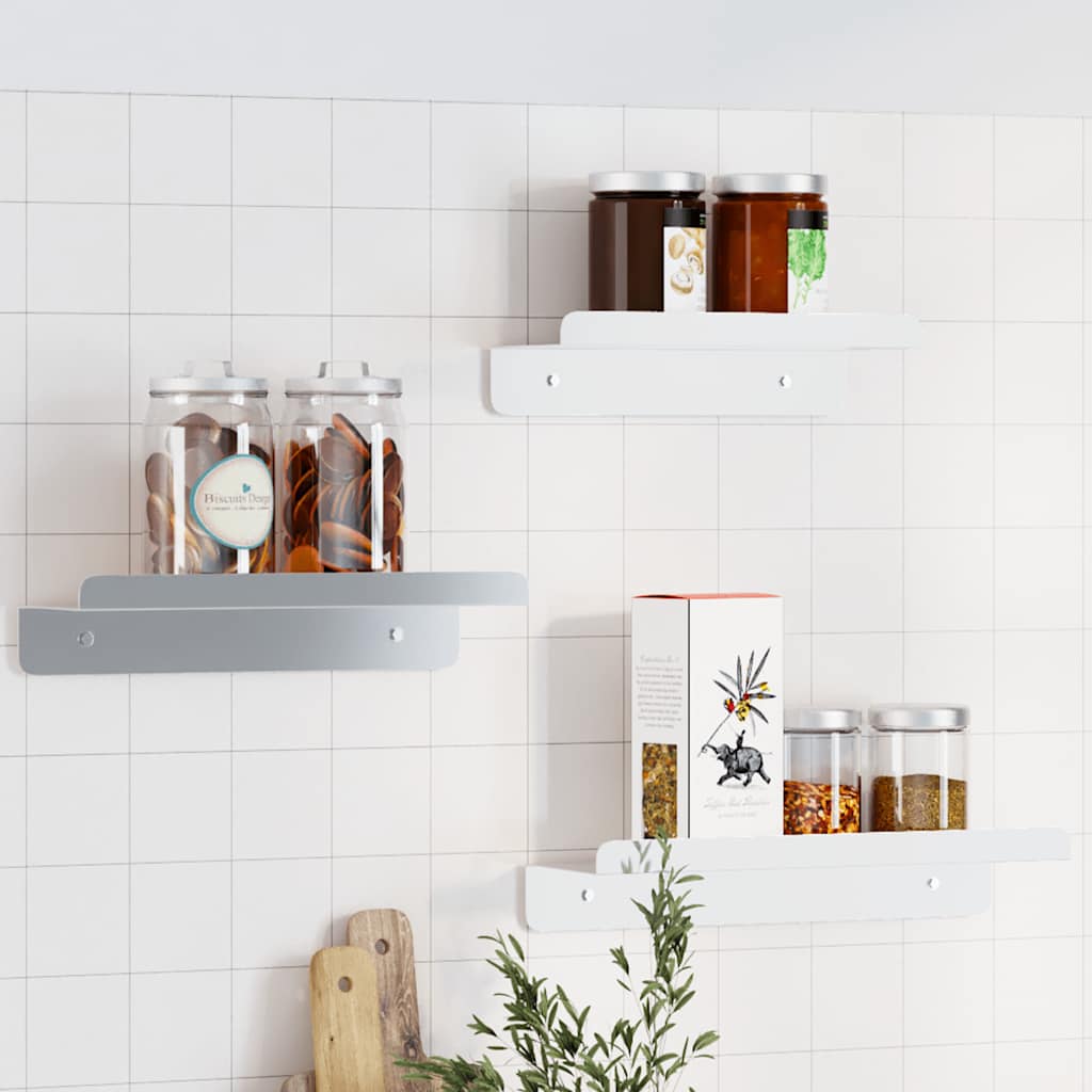 30270_1.jpg Wandregale 3 Stk. Silbern Edelstahl – Bild 1