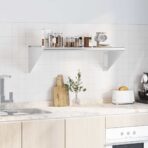 Wandregal 100x45x31 cm Silbern Edelstahl – Bild 3