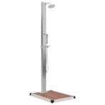 Gartendusche mit Bodenelement WPC Edelstahl – Bild 2