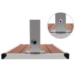 Gartendusche mit Bodenelement WPC Edelstahl – Bild 9