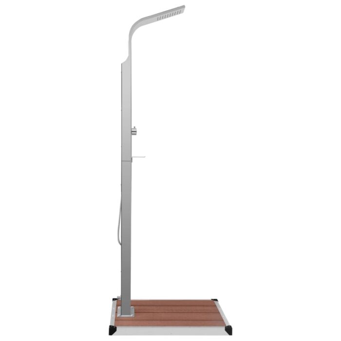 Gartendusche mit Bodenelement WPC Edelstahl – Bild 4