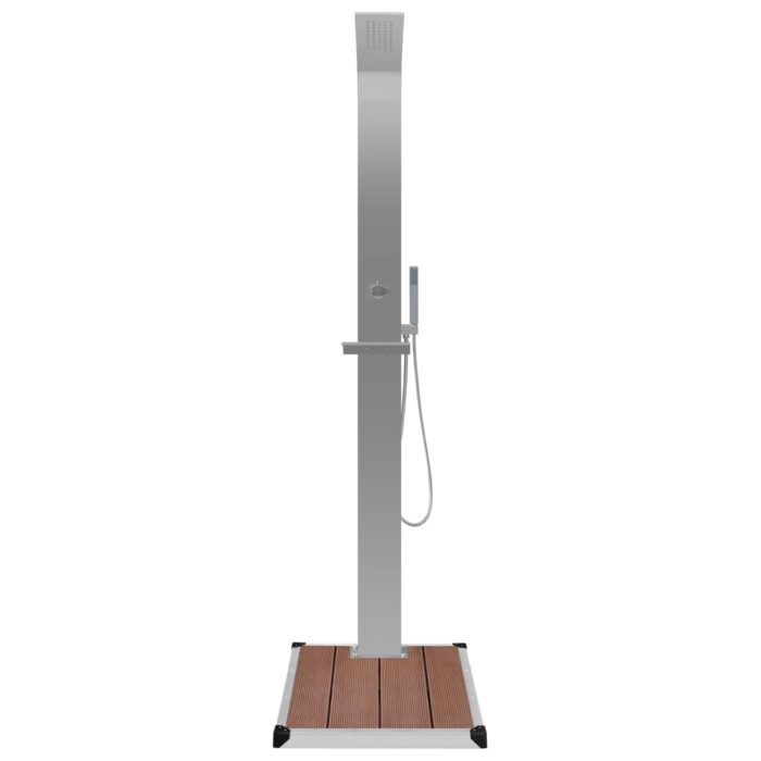 Gartendusche mit Bodenelement WPC Edelstahl – Bild 5