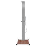 Gartendusche mit Bodenelement WPC Edelstahl – Bild 4