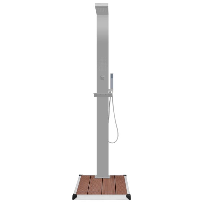 Gartendusche mit Bodenelement WPC Edelstahl – Bild 4