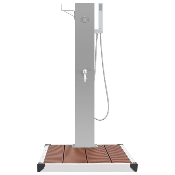 Gartendusche mit Bodenelement WPC Edelstahl – Bild 3