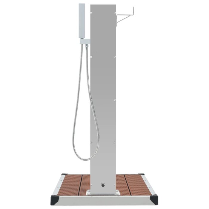 Gartendusche mit Bodenelement WPC Edelstahl – Bild 5