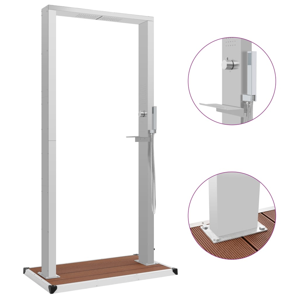 3051293_1.jpg Gartendusche mit Bodenplatte WPC Edelstahl – Bild 1