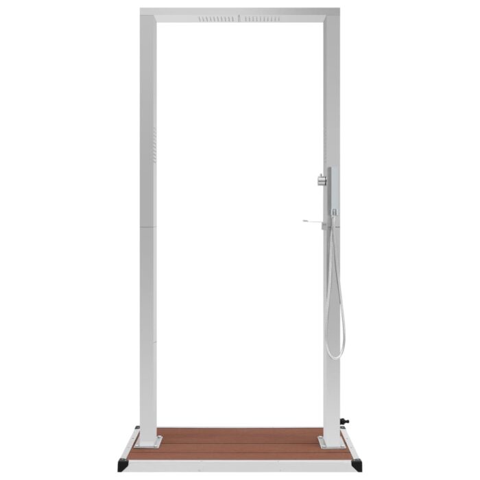 Gartendusche mit Bodenplatte WPC Edelstahl – Bild 5