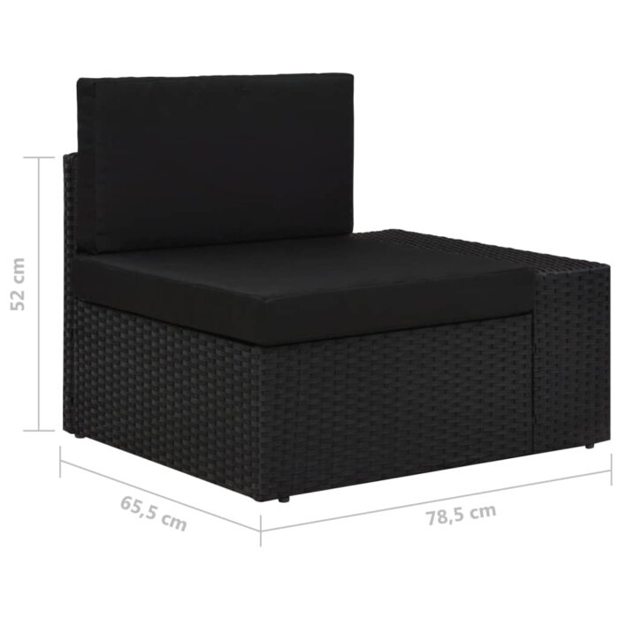 5-tlg. Garten-Lounge-Set Poly Rattan Schwarz – Bild 9