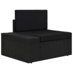 6-tlg. Garten-Lounge-Set Poly Rattan Schwarz – Bild 7