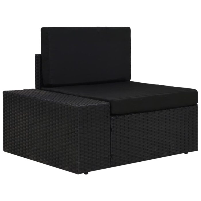 4-tlg. Garten-Lounge-Set Poly Rattan Schwarz – Bild 7